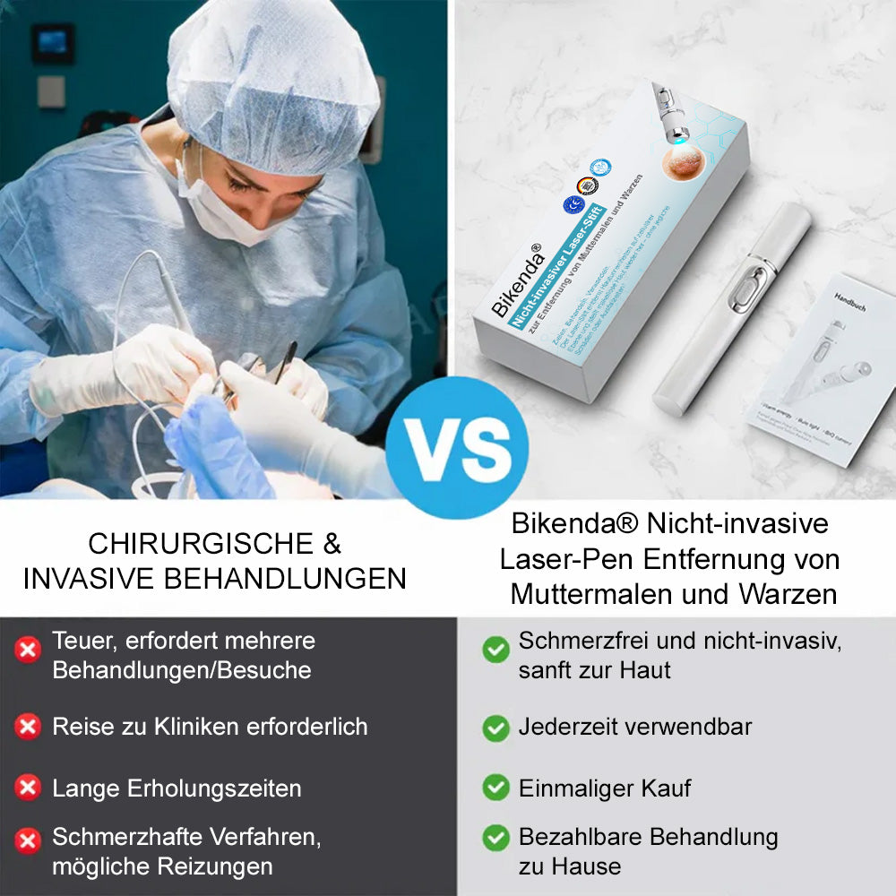 💙Bikenda® Nicht-invasiver Laser-Stift für Muttermale und Warzen – Schmerzfrei, narbenfrei, sicher | Dermatologisch geprüft