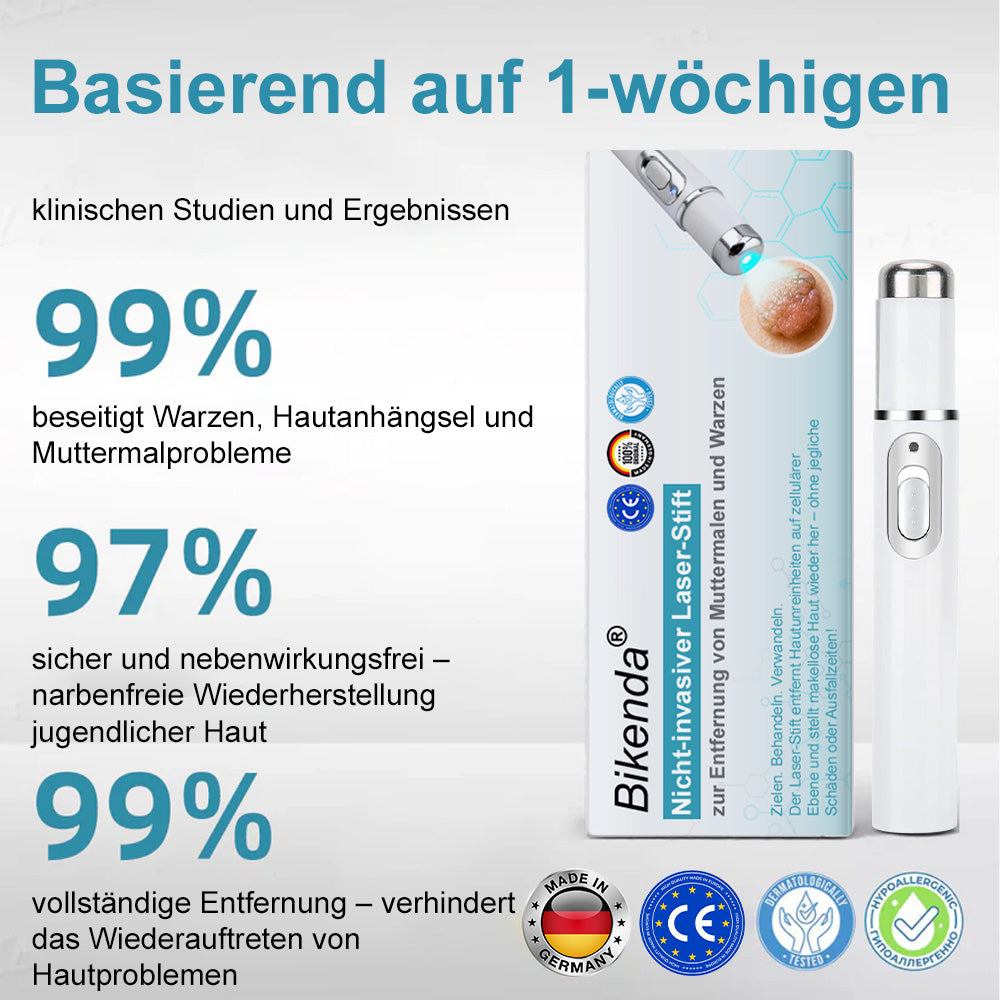 💙Bikenda® Nicht-invasiver Laser-Stift für Muttermale und Warzen – Schmerzfrei, narbenfrei, sicher | Dermatologisch geprüft